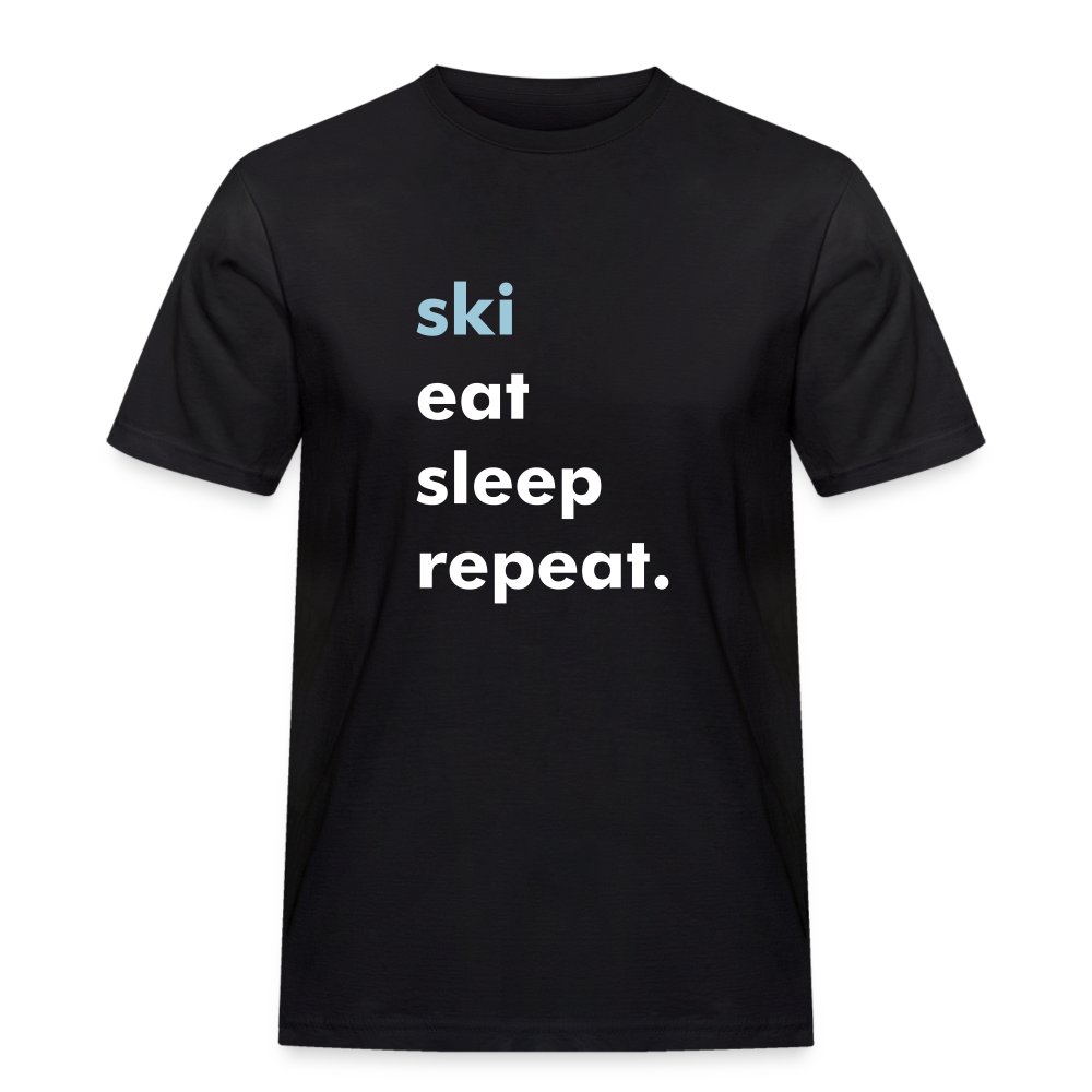 ski eat sleep repeat T-Shirt - black