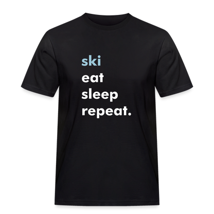 ski eat sleep repeat T-Shirt - black