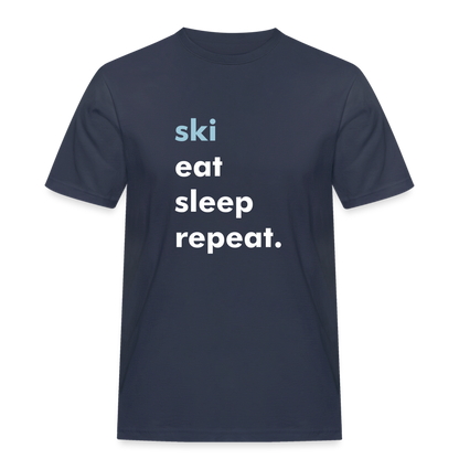 ski eat sleep repeat T-Shirt - navy