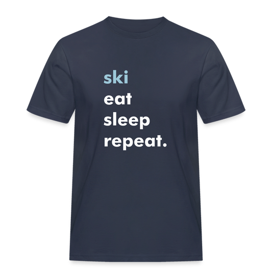 ski eat sleep repeat T-Shirt - navy