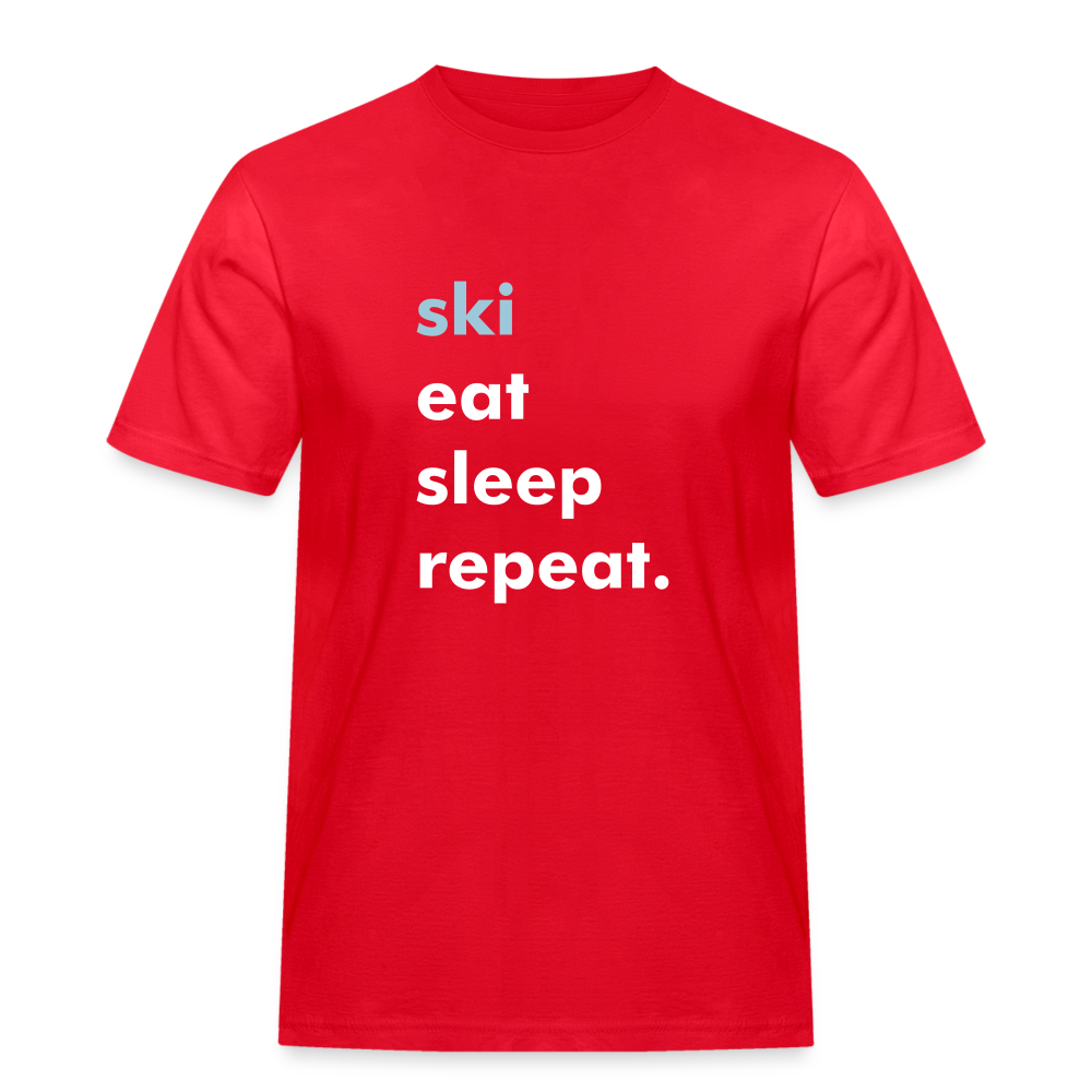 ski eat sleep repeat T-Shirt - red