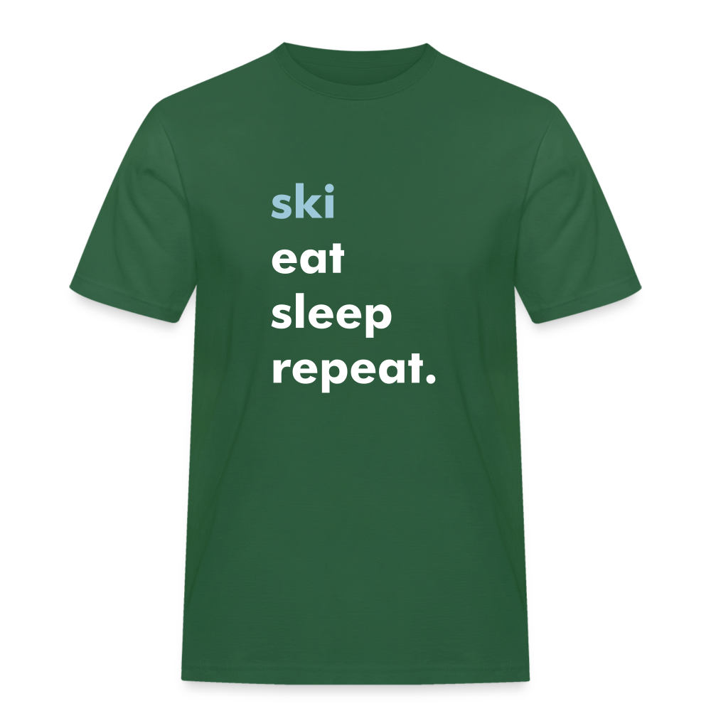 ski eat sleep repeat T-Shirt - bottle green