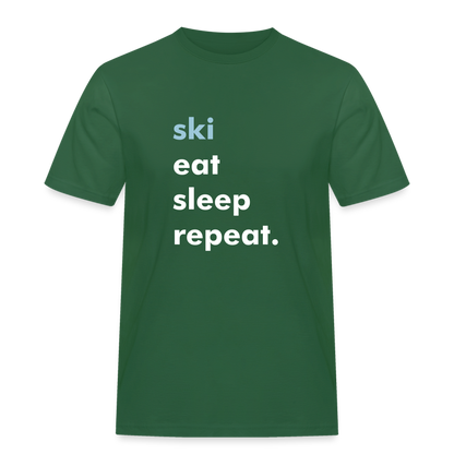 ski eat sleep repeat T-Shirt - bottle green