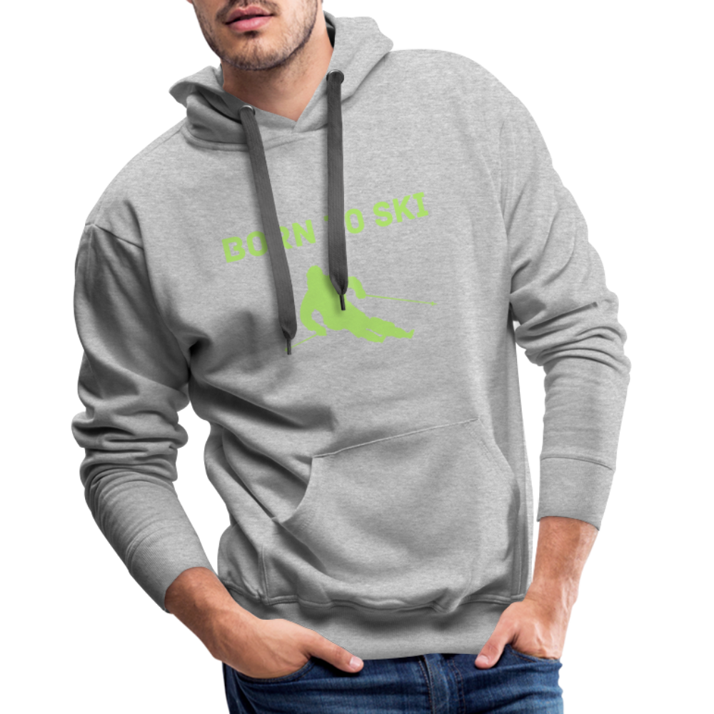 Born to Ski Hoodie - Grau meliert