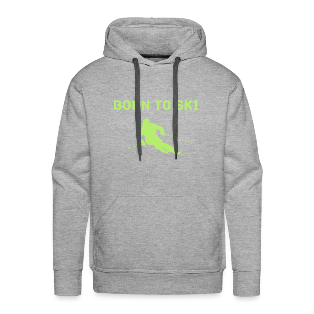 Born to Ski Hoodie - Grau meliert