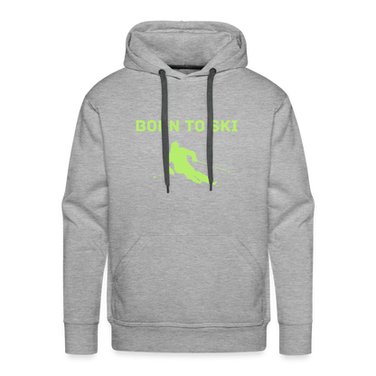 Born to Ski Hoodie - Grau meliert