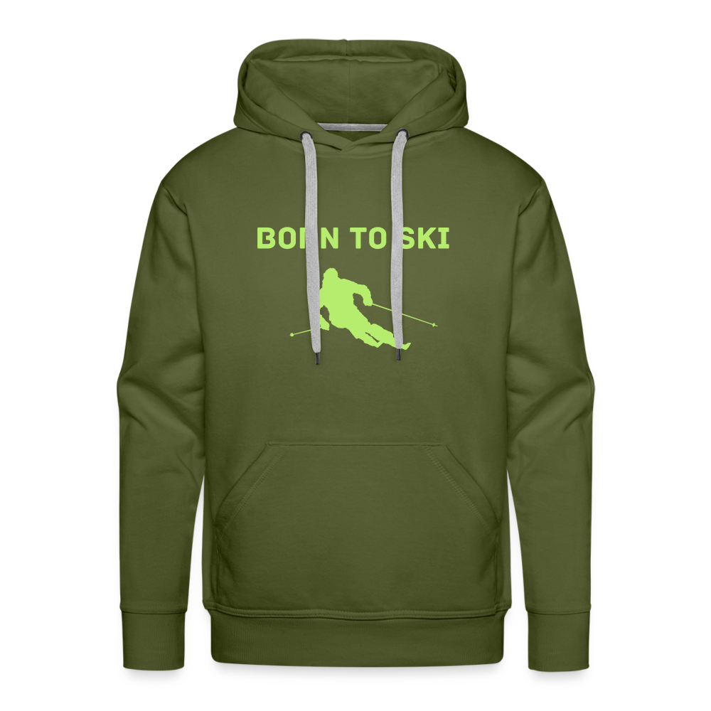 Born to Ski Hoodie - Olivgrün