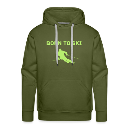 Born to Ski Hoodie - Olivgrün