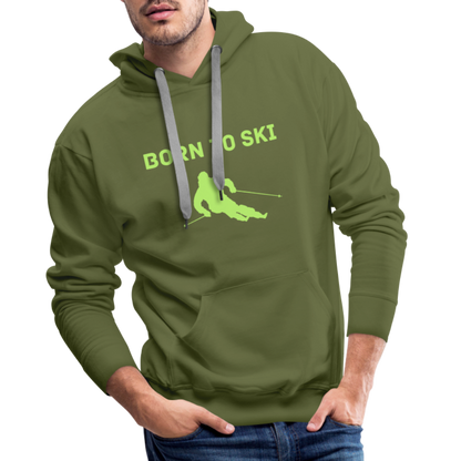 Born to Ski Hoodie - Olivgrün