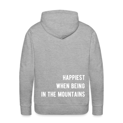 Happiest in the mountains Hoodie - Grau meliert