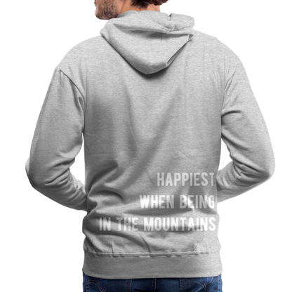 Happiest in the mountains Hoodie - Grau meliert