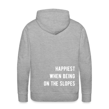 Happiest on the slopes Hoodie - Grau meliert