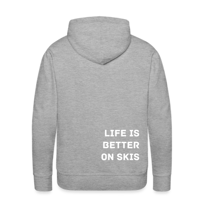 Life is better on skis 2 Hoodie - Grau meliert