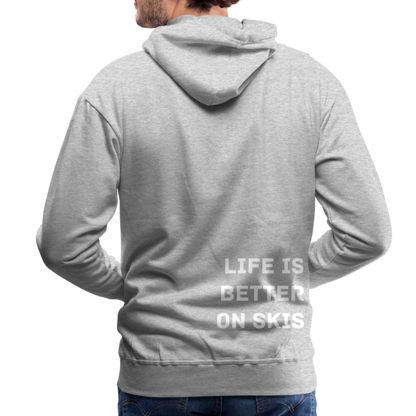 Life is better on skis 2 Hoodie - Grau meliert